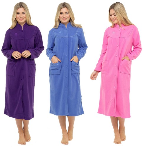 Button fleece dressing - dressing, gown