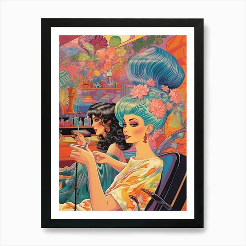 Vintage hairdresser kitsch - vintage,