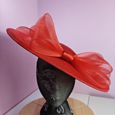 bright red large fascinator