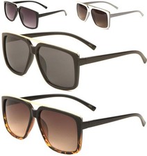 MENS PILOT SQUARE SUNGLASSES FBI POLICE BROW BAR RETRO BIG UV400 DESIGNER LADIES