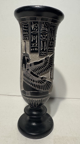 Egyptian style stone vase - egyptian,