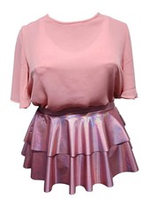 Pink metallic ra ra skirt &