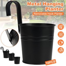 10Pcs Hanging Flower Pots for Railing Fence Home Outdoor Balcony Rail Planter