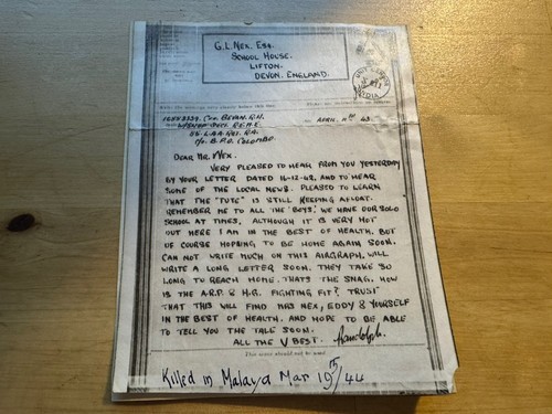 Ephemera copy a letter - of,