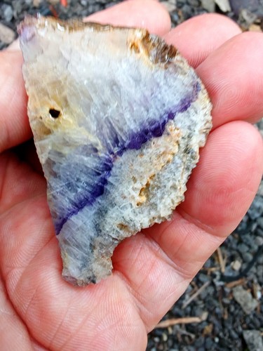 Blue john fluorite crystal - blue,
