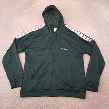 Adidas Mens Hoodie Large Green Zip Jacket SST Trefoil Firebird Originals Taped