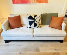 Andrew Martin Hamlet 4-Seat Sofa–Lecce Herringbone Oat Fabric, Modern RRP £3,300