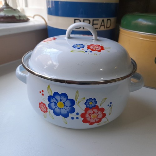 Vintage floral enamelware - vintage,