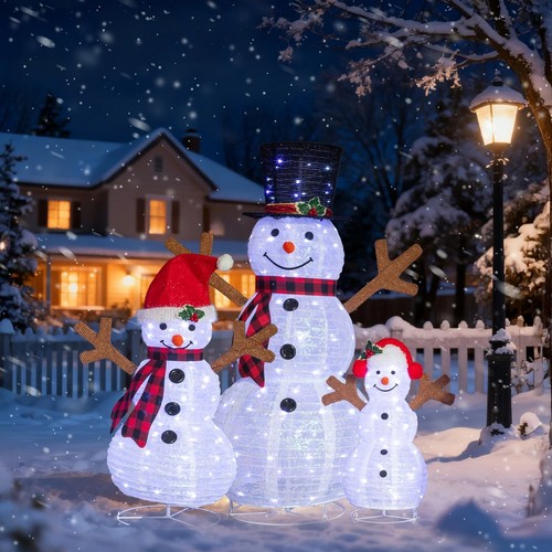 Set lighted snowman - of,