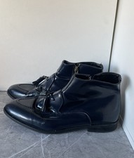 ZARA MEN'S NAVY BLUE LEATHER