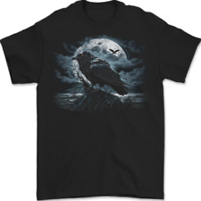 Raven & Ocean Full Moon Crow Viking Mens T-Shirt 100% Cotton
