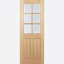 LPD Internal Mexicano Oak  6 Light With Clear Beveled Glass Doors