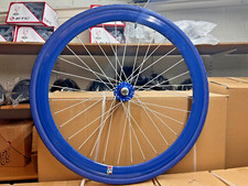 700C FIXIE SINGLE SPEED FRONT  BLUE WHEEL WHITE SPOKES  WITH INNER TUBE AND TYRE