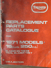 Triumph Blazer SS T25 SS T25T Replacement Parts Catalogue 250 1971 models