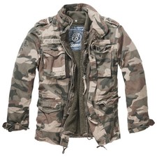 Brandit M-65 Giant Jacket Tactical Mens Warm Field Parka Light Woodland Camo