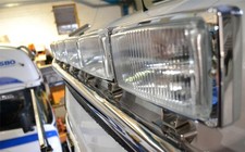 Stainless Steel Roof  Bar + Rectangle Spots For Scania PGR6 Series 2009+ Low Day