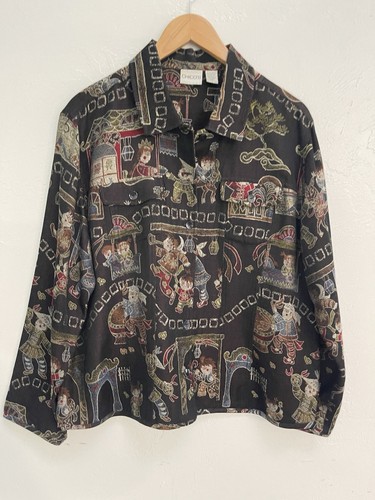 Chicos silk blend - silk, button