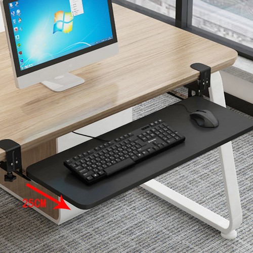 Keyboard tray under desk with - desk,