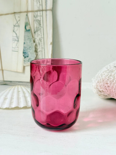 Vintage cranberry glass beaker - vintage,