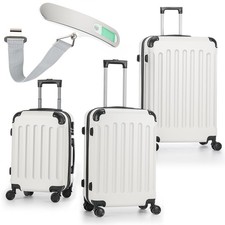 3 Piece White ABS Suitcase Set