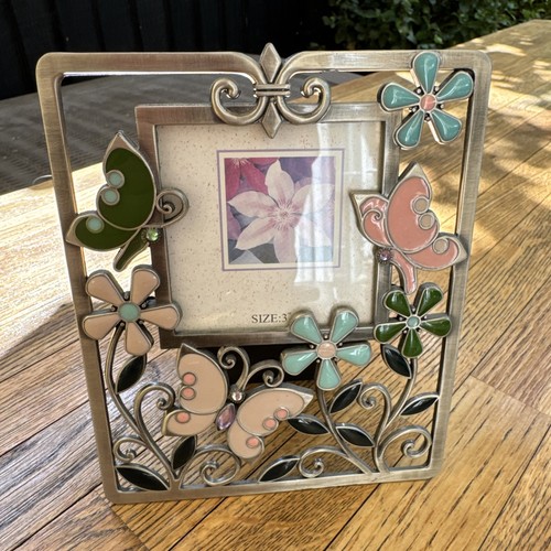 Ornate enamel butterfly flower - ornate,