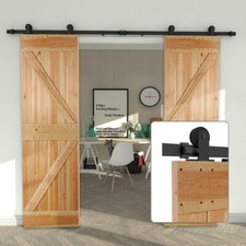 1M-6M Top Mount Sliding Barn Door Hardware Kit Heavy Duty for 1/2 Wood Door