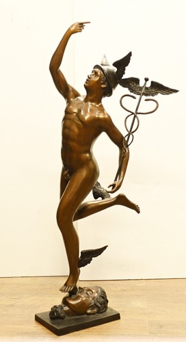 Bronze mercury statue - bronze,