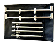Buzz Bar Set Bank Sticks Carp Fishing Stainless Steel + Case 2 or 3 Rod  Set Up