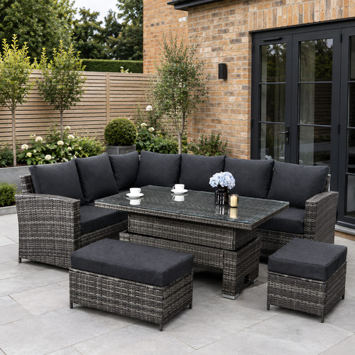 Rattan corner garden furniture - garden,