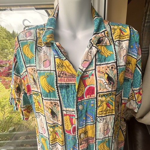 Tropical stamp print shirt - stamp,