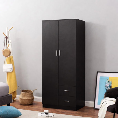 Wardrobe black door - black, drawer
