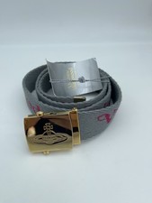 Vivienne Westwood Nastro Belt 4550V – Grey with Gold Orb Buckle – New with Tag
