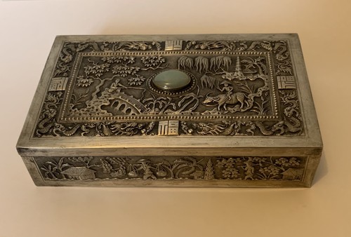 Rare solid silver - , jade