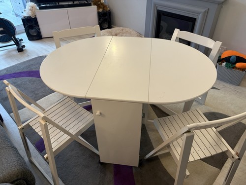 Drop leaf dining table with - leaf, 4