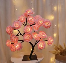 LED Pink Rose Tree Lamp Night
