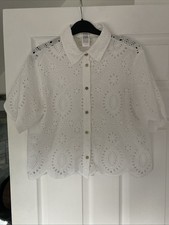 Zara Womens BRODERIE White