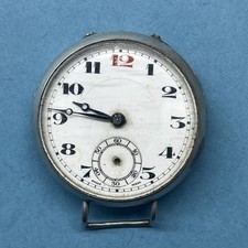 WW1 era Trench Watch Silver Case 32mm Birmingham Spares or Repair