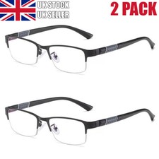 Mens Metal Half Rim Reading Glasses