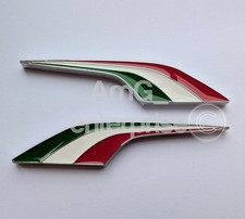 Side Wing Chrome Italy Tricolore Badges for Fiat 595 500 Spider Abarth 695 124