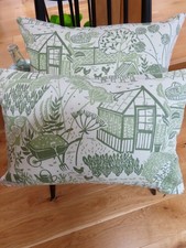 Sanderson  The Allotment' - PAIR- 20 x 14 ” -  Charming Cotton Cushion Covers