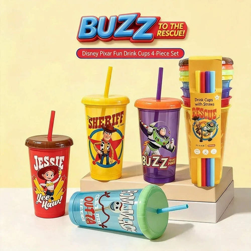 Toy story pack plastic straw - 4,