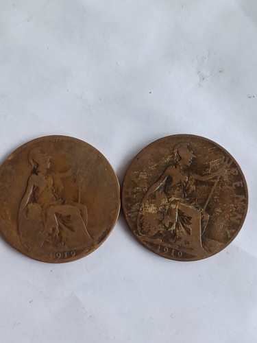 1919 half penny george - 2x,