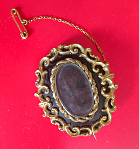 Antique mourning brooch - antique,