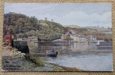 A.R Quinton Dittisham Ferry on the Dart, Devon, Illustrated J. Salmon Postcard 