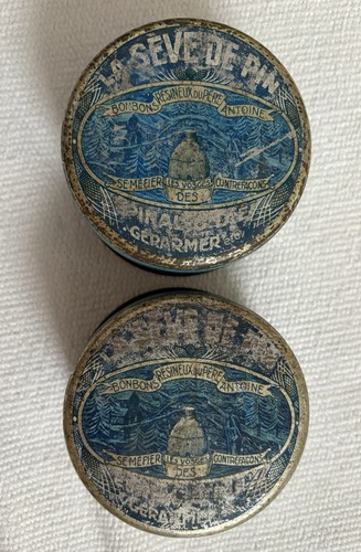 Pair vintage french tins - pair,