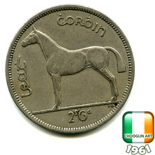 An IRISH 1961 HALF CROWN 2s6d