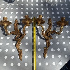 Pair Vintage Gilded Brass