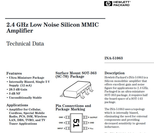 Ina 51063 ghz mmic - 2.4,