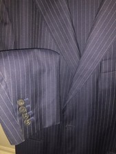 OFFER Gieves & Hawkes Savile Row Smart Blue Pin Stripped Suit 36 XL WORN TWICE!