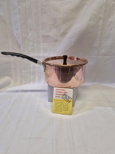 Vintage copper saucepan with - saucepan,